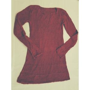Hand knitted linen sweater.